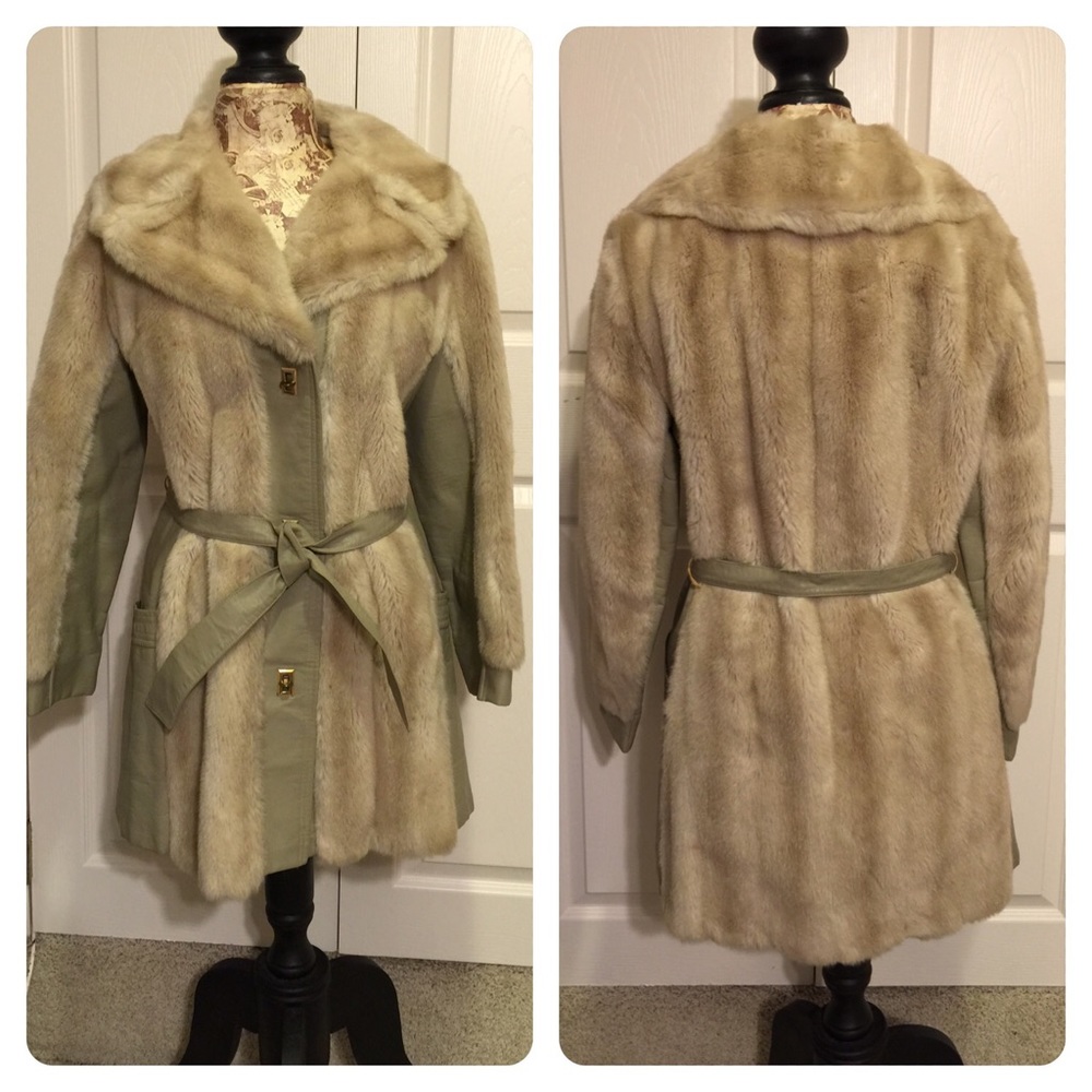 Fun vintage faux fur and leather coat.